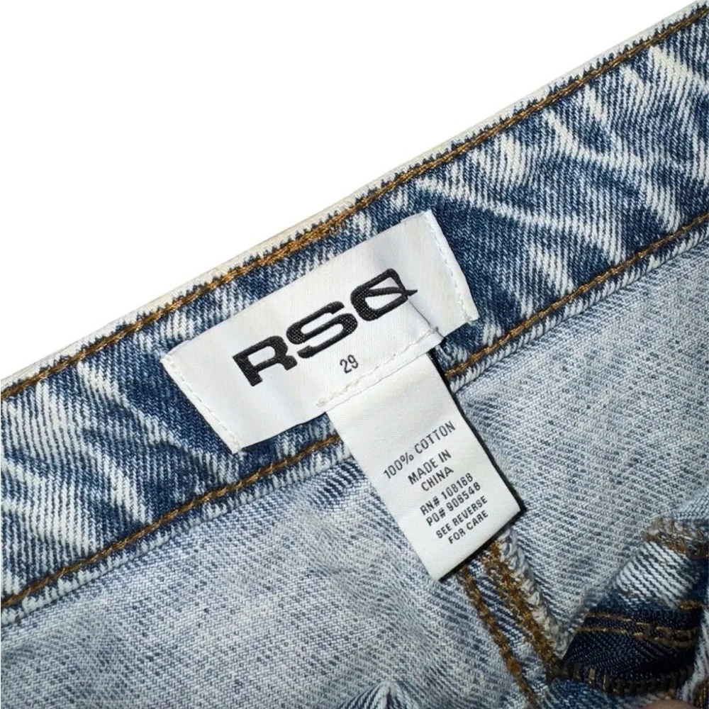 RSQ Women’s Distressed Wide Leg Jeans Light Wash Denim Size 32x31 Y2K Baggy - Picture 3 of 6